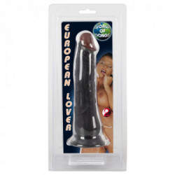 European Lover Dildo Black - Dildo Realistico Flessibile, Ventosa