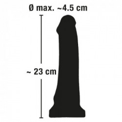 European Lover Dildo Black - Dildo Realistico Flessibile, Ventosa