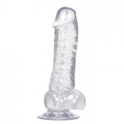 Crystal Clear Dong Suction Cup - Dildo Realistico con Ventosa, Flessibile