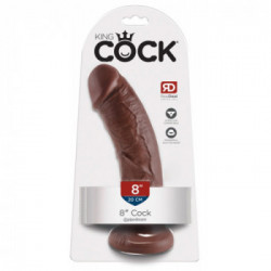 King Cock 8 Brown - Dildo Realistico con Ventosa, Marrone
