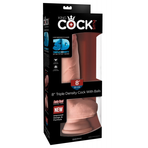 King Cock Plus 8 Triple Density Cock With Balls...