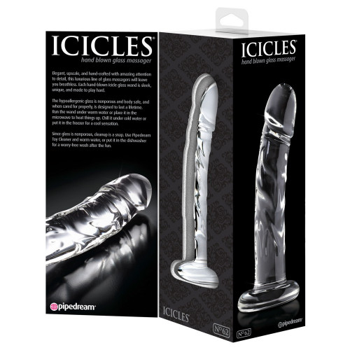 Icicles N62 - Dildo in Vetro, 16,5 cm, Ø 3 cm