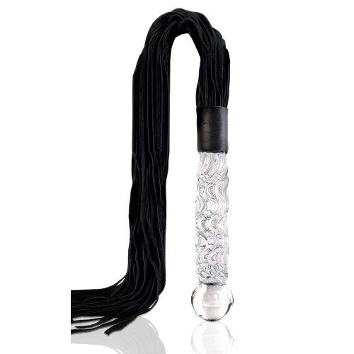 Icicles N38 - Dildo in Vetro con Frustino in Pelle