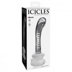 Icicles N88 - Dildo in Vetro con Ventosa, 16,5 cm, Ø 3,6 cm