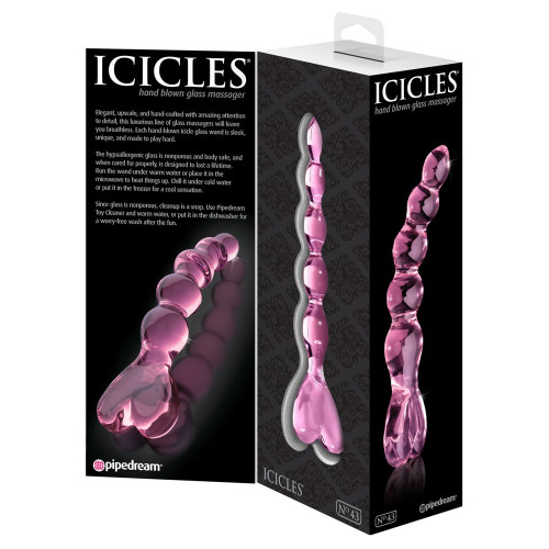 Icicles N43 - Dildo in Vetro, 15 cm, Ø 3,5 cm