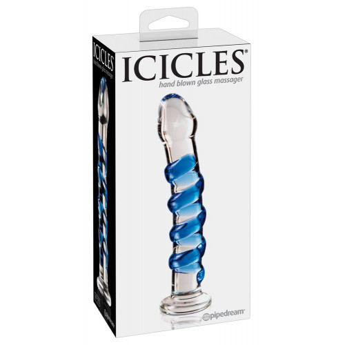 Icicles N5 - Dildo in Vetro, 16,5 cm. Ø da 3 cm