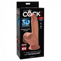King Cock Plus Triple Density Cock with Swinging Balls - Dildo Realistico con Testicoli e Ventosa