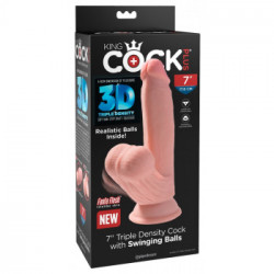 King Cock Plus Triple Density Cock With Swinging Balls - Dildo Realistico con Testicoli e Ventosa