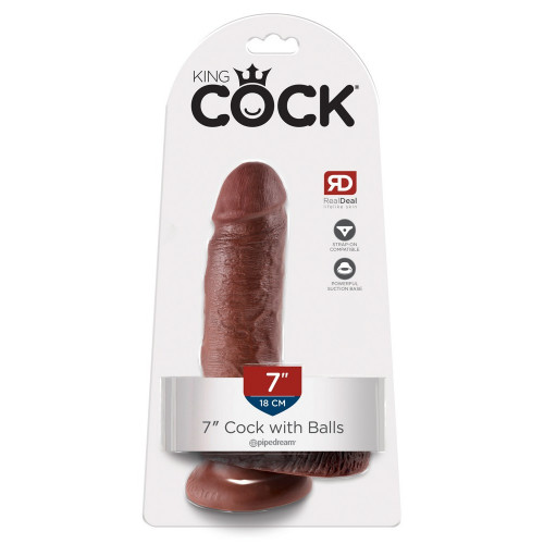 King Cock 7 With Balls Brown - Dildo Realistico...