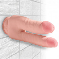 King Cock Plus 9.5 Triple Density Double Penetrator - Dildo Realistico Doppio, Ventosa
