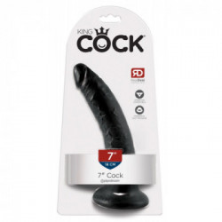 King Cock 7 Dark - Dildo Realistico con Ventosa, Nero