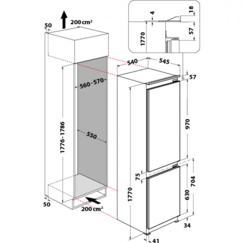 Hotpoint BCB 7030 D2 - Frigorifero Combinato da...