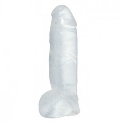 Crystal Clear Big Dong - Dildo Realistico con Testicoli, Trasparente