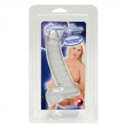 Crystal Clear Small Dong - Dildo Realistico con Testicoli, Trasparente, 14 cm di Lunghezza, Ø 3 cm