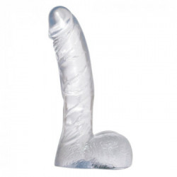 Crystal Clear Small Dong - Dildo Realistico con Testicoli, Trasparente, 14 cm di Lunghezza, Ø 3 cm