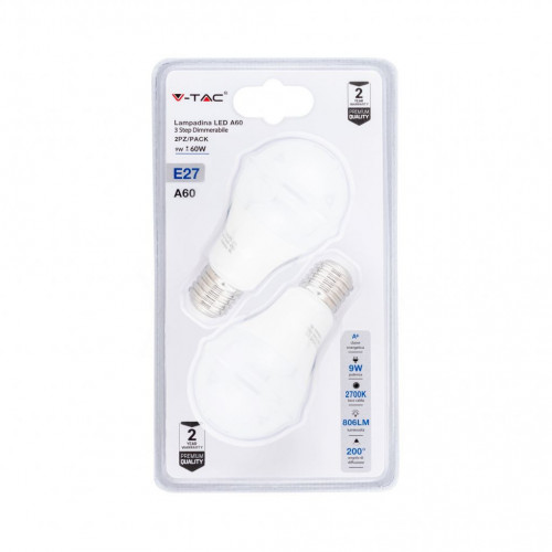 LED Bulb - 9W E27 A60 Thermoplastic 3Step...