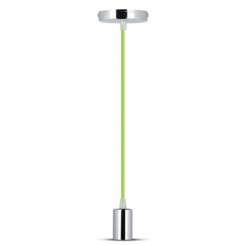 Chrome Metal Cup Pendant Light Green