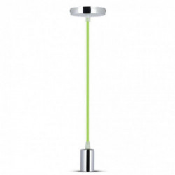 Chrome Metal Cup Pendant Light Green