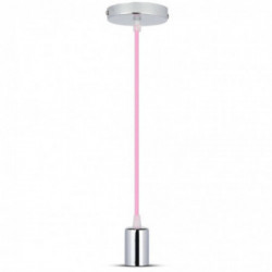Chrome Metal Cup Pendant Light Pink