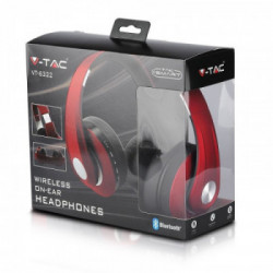 Bluetooth Wireless Headphone With Adjustable Head 500mAh Red W/BAG