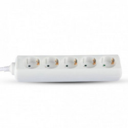 5 Ways Socket (3G 1.5MM2 X 1.5M) Polybag With Card White