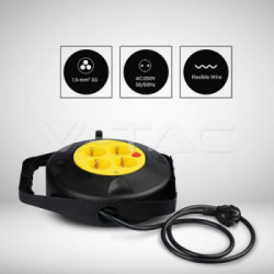 V-TAC VT-6002 prolunghe e multiple 10 m 4 presa(e) AC Interno/esterno Nero