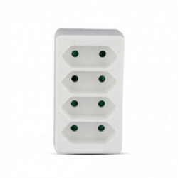 4 Outlet Adapter 2.5A White Label + Poly Bag