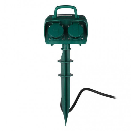 4 Ways Garden Spike Socket 3G 1.55MM*3M IP44 Green