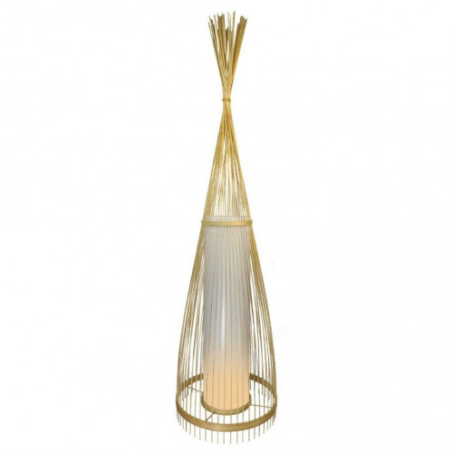 Wooden Floor Lamp With Rattan Lampshade H:94CM