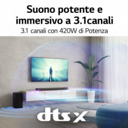 LG Soundbar S65Q Soundbar 420W 3.1 canali, Meridian, DTS Virtual:X, NOVITÀ 2022