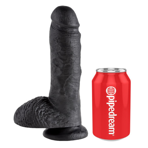King Cock 8 With Balls Black - Dildo Realistico...