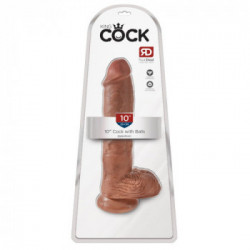 King Cock 10 With Balls - Dildo Realistico con Testicoli e Ventosa, 25,4 cm, Ø 5,1 cm