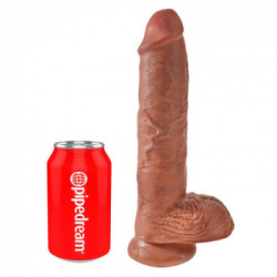 King Cock 10 With Balls - Dildo Realistico con Testicoli e Ventosa, 25,4 cm, Ø 5,1 cm