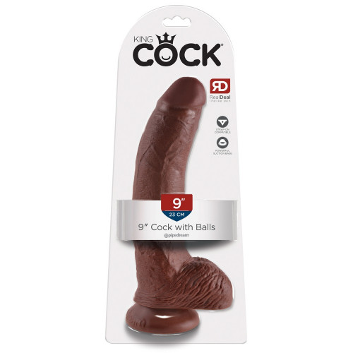King Cock 9 With Balls Brown - Dildo Realistico...