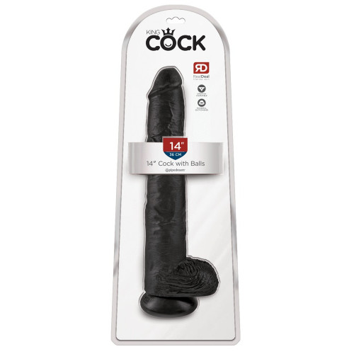 King Cock 15 With Balls Dark - Dildo Realistico...