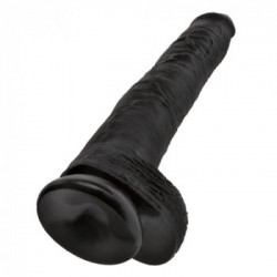 King Cock 15 With Balls Dark - Dildo Realistico con Testicoli e Ventosa, Extra Grande