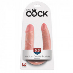 King Cock Double Trouble - Dildo Realistico Doppio, 33,5 cm Ø 3,3 cm