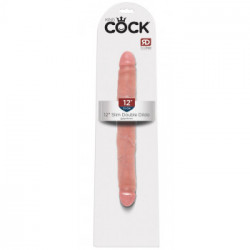 King Cock 12 Slim Double Dildo - Dildo Realistico Doppio, 30 cm, Ø 3,5 cm