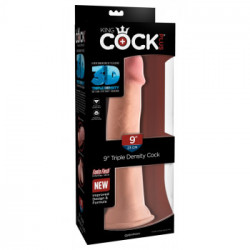 King Cock Plus 9 Triple Density Cock - Dildo Realistico con Ventosa, 22,9 cm, Ø 5,3 cm