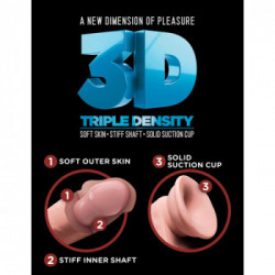 King Cock Plus 9 Triple Density Cock - Dildo Realistico con Ventosa, 22,9 cm, Ø 5,3 cm