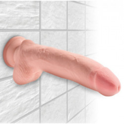 King Cock Plus 10" Triple Density Cock with Balls - Dildo Realistico con Testicoli e Ventosa, 19 cm, Ø 5 cm