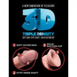 King Cock Plus 10" Triple Density Cock with Balls - Dildo Realistico con Testicoli e Ventosa, 19 cm, Ø 5 cm