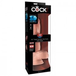 King Cock Plus 10 Triple Density Cock with Balls - Dildo Realistico con Testicoli e Ventosa, 20,3 cm, Ø 5 cm