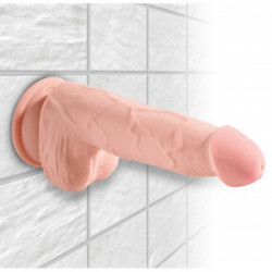 King Cock Plus 5 Triple Density Cock with Balls - Dildo Realistico con Testicoli e Ventosa, 12,7 cm, Ø 4,1 cm