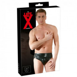 Late X Men's Briefs XL - Slip in Latex per Uomo con Dildo Anale Interno, Taglia XL