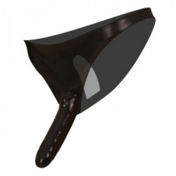 Late X Briefs Black S-L - Slip In Latex con 1 Dildo Interno e 1 Dildo Esterno, Taglia S-L