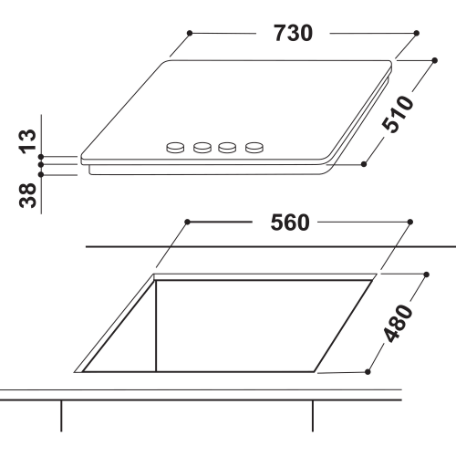 Hotpoint PPH 75G D/IX - Piano Cottura a Gas, 5...