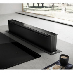 Elica PANDORA GME BL/A/90 - Cappa Aspirante Downdraft , Vetro Nero, 90 cm, PRF0120981, C (MOTORE NON INCLUSO)