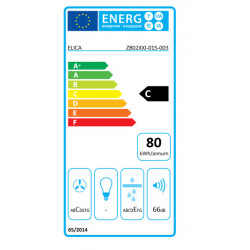 Elica PANDORA GME BL/A/90 - Cappa Aspirante Downdraft , Vetro Nero, 90 cm, PRF0120981, C (MOTORE NON INCLUSO)