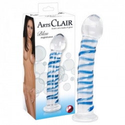 You2Toys Arts Clair Bleu Glass - Dildo in Vetro, 16,5 cm, Ø da 2,5 a 3,5 cm